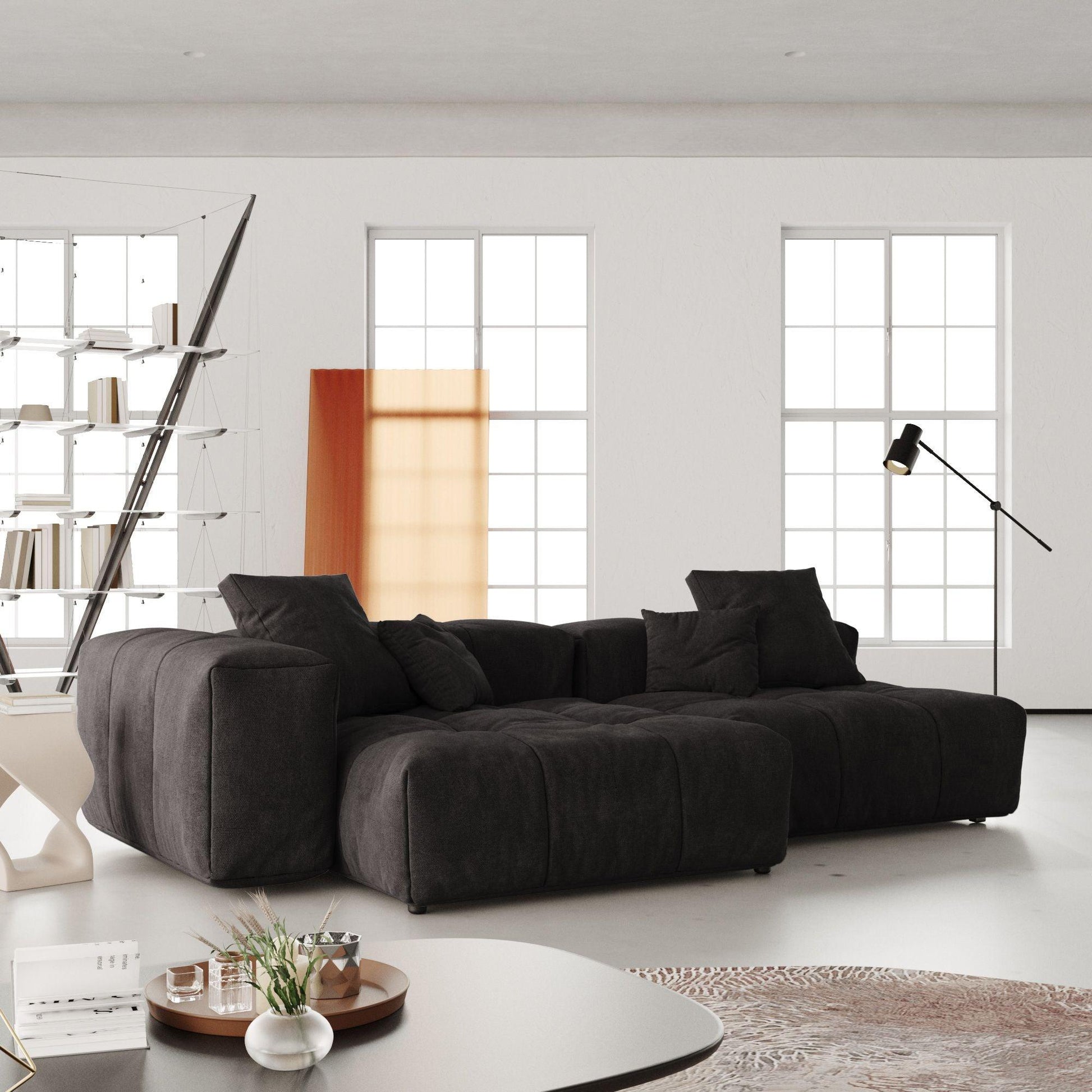 Loveseat Cotton Linen Modular Sectional Sofa | Strata Modular - Divan Dreams