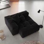 Modular Oversized Tufted Deep End Chair - Right in Black