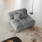 Modular Oversized Tufted Armless Chair in Gray