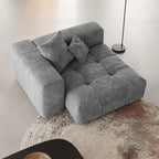 Modular Oversized Tufted Deep End Chair - Right in Gray