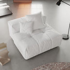 Modular Oversized Tufted Armless Chair in White