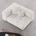 Modular Oversized Tufted End Chair - Right in White