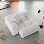 Modular Oversized Tufted Deep End Chair - Right in White