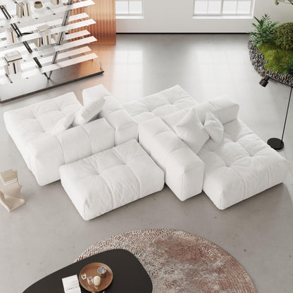 4-Piece Cotton Linen Modular Sectional Sofa Set | Strata Modular - Divan Dreams