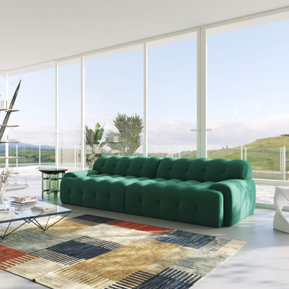 3D‑Knitted Modular Bubble Sofa – 3‑Seater Armless Couch with Ergonomic High‑Density Foam