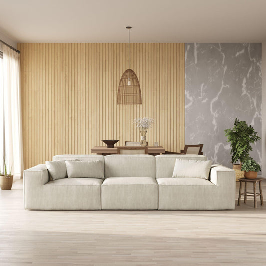 3-Seater Corduroy Sectional Sofa | Wendy - Divan Dreams