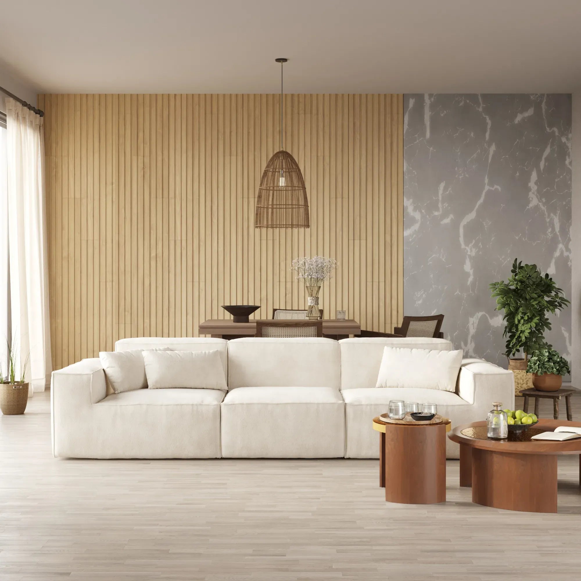 3-Seater Modular Sofa | Plush Velvet