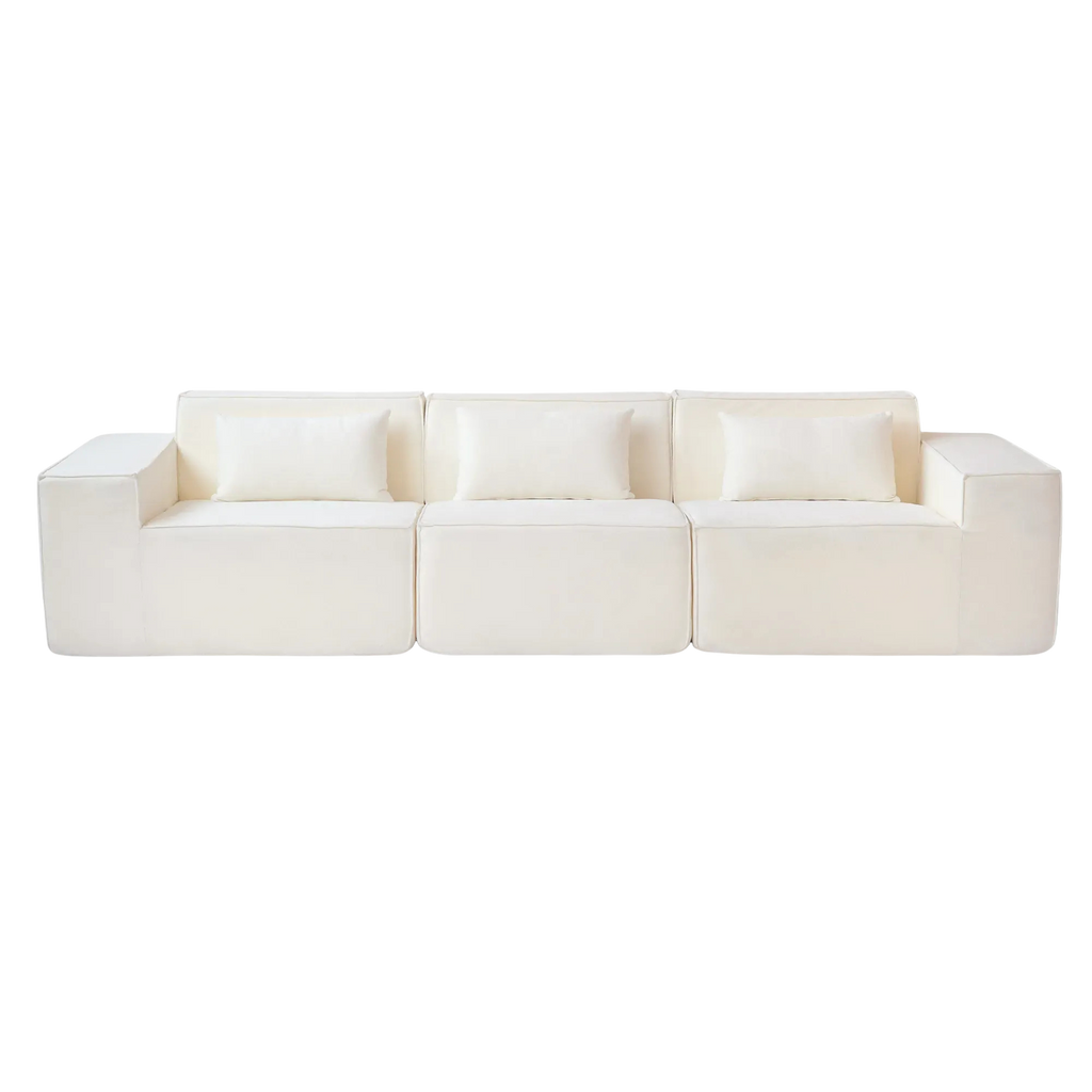 3-Seater Modular Sofa in Plush Velvet