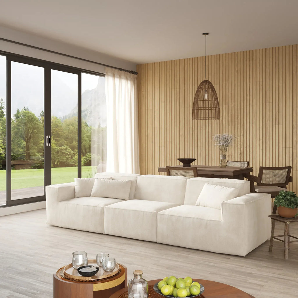 3-Seater Modular Sofa in Plush Velvet