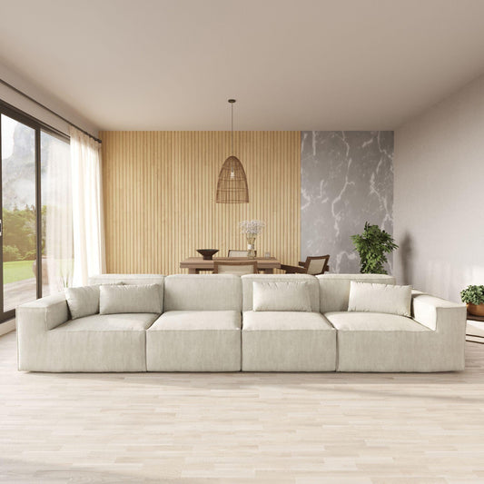 4-Seater Corduroy Sectional Sofa | Wendy - Divan Dreams