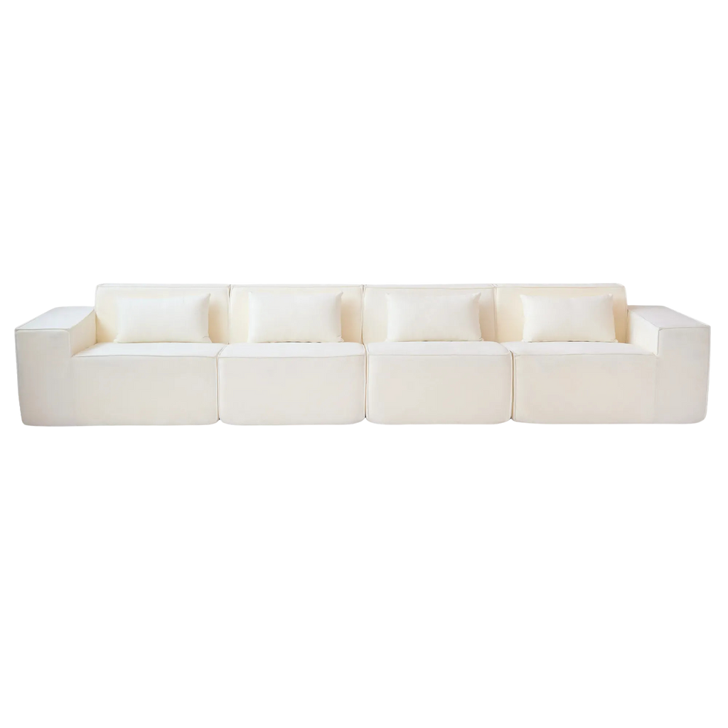4-Seater Modular Sofa in Plush Velvet