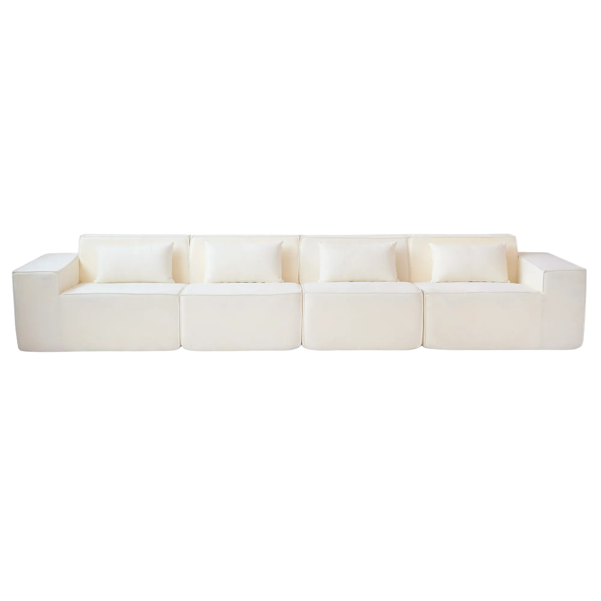 4-Seater Modular Sofa in Plush Velvet