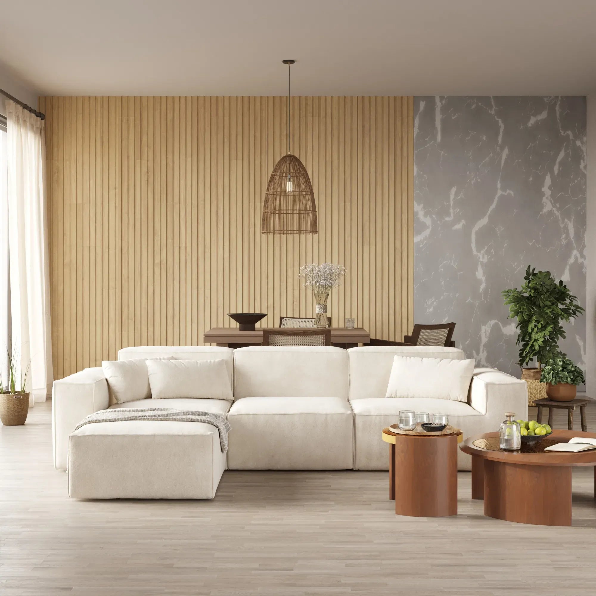 4-Seater Modular L-Shaped Sectional | Plush Velvet