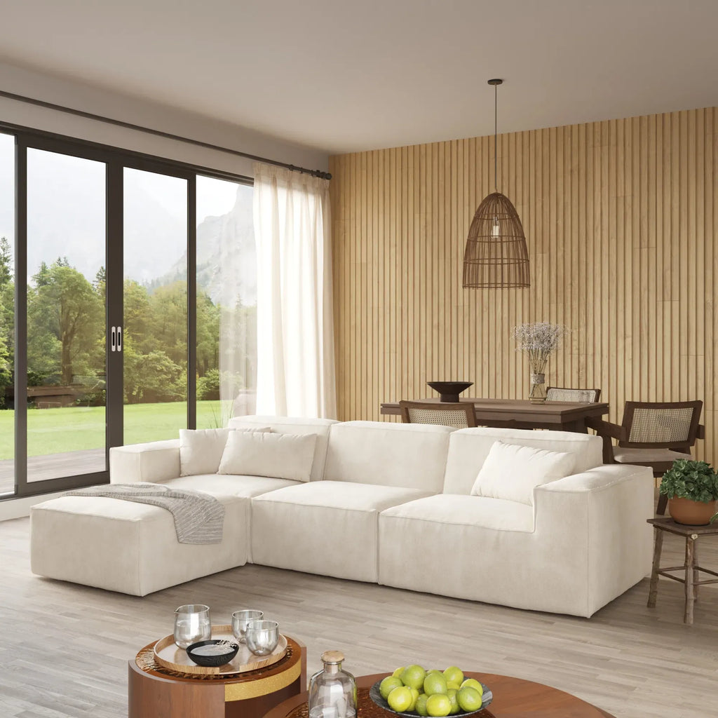 4-Seater Modular L-Shaped Sectional in Plush Velvet