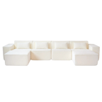 6-Seater Modular U-Shaped Sectional with Double Chaise in Plush Velvet