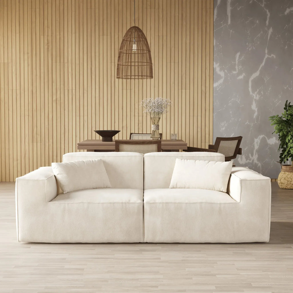 2-Seater Modular Loveseat in Velvet