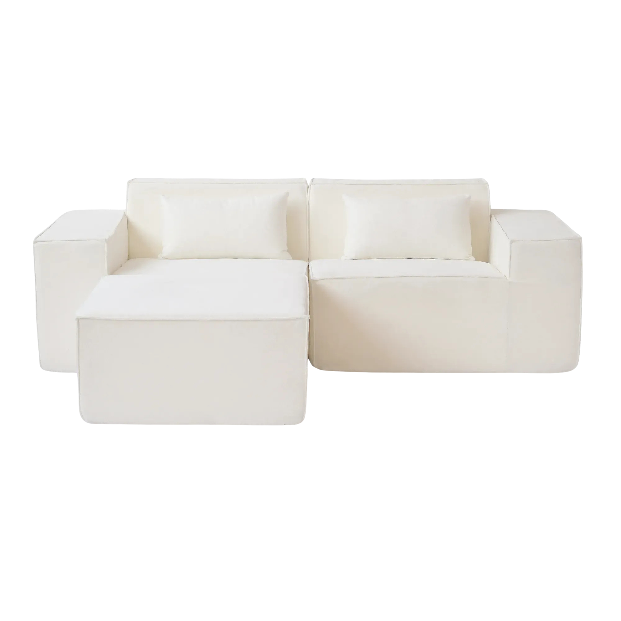 3-Seater Modular Sofa with Chaise in Velvet