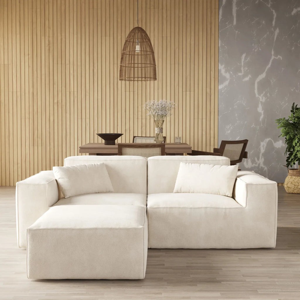 3-Seater Modular Sofa with Chaise in Velvet