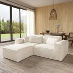 3-Seater Modular Sofa with Chaise in Velvet
