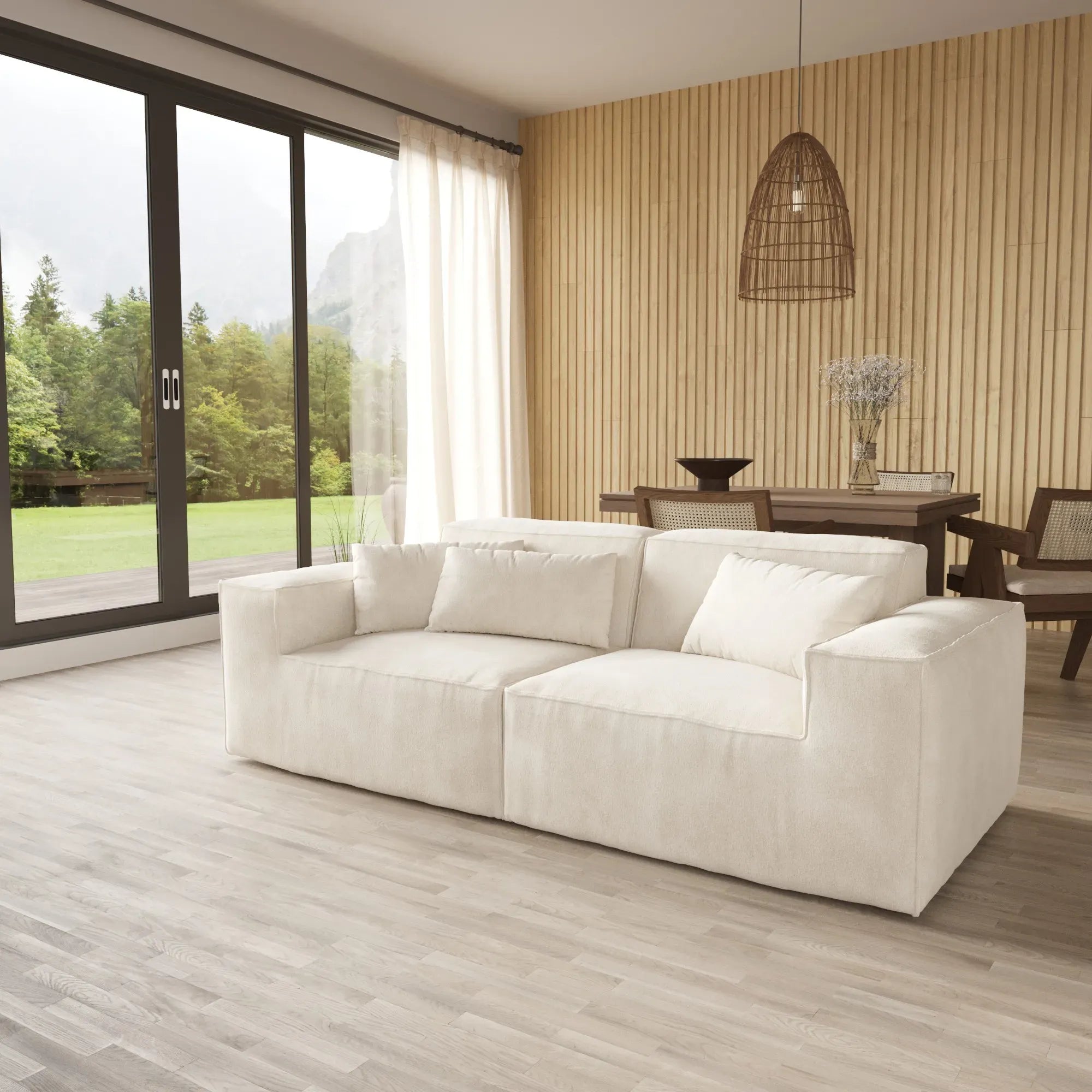 2-Seater Modular Loveseat in Velvet