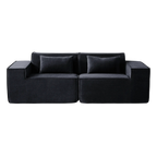 2-Seater Modular Loveseat in Velvet