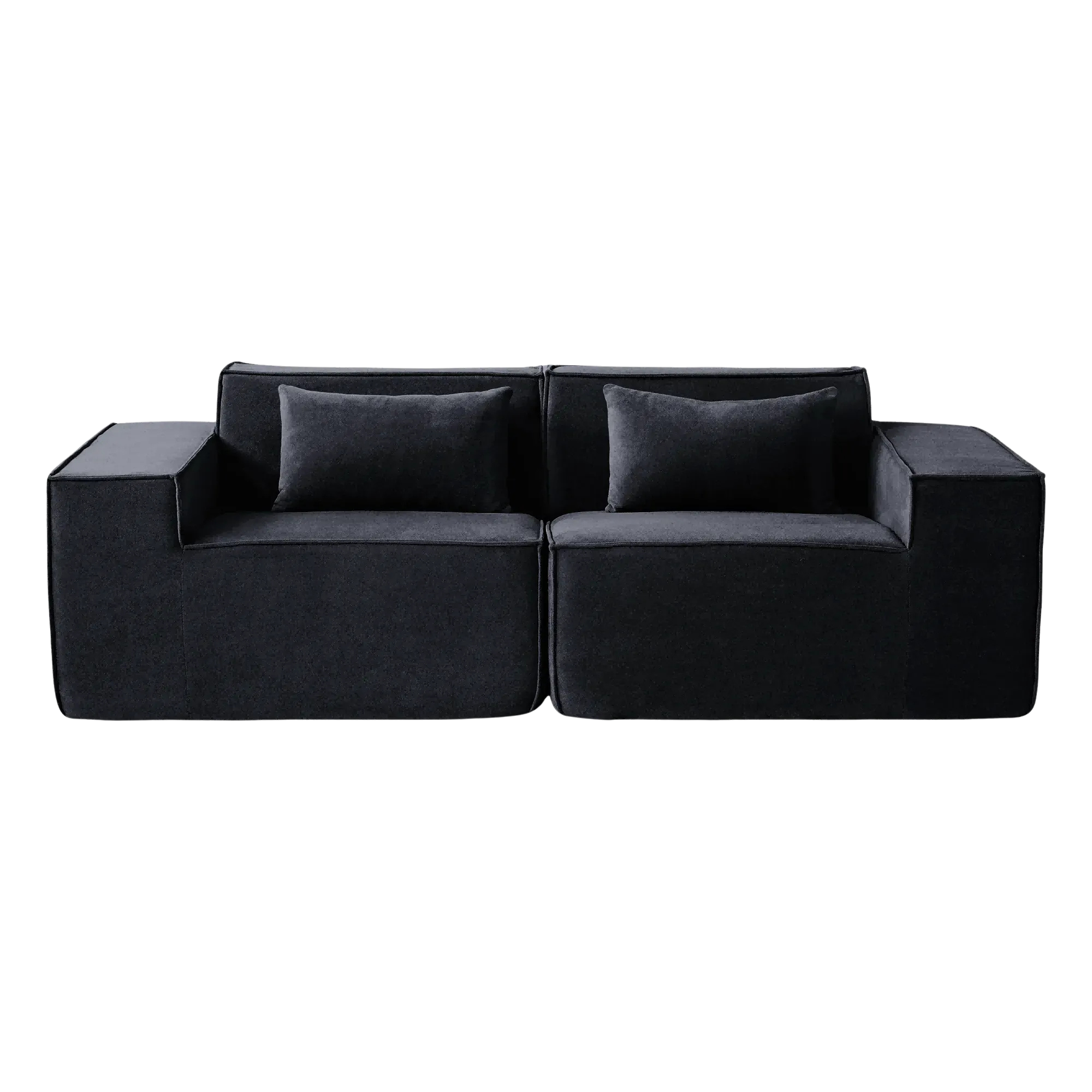 2-Seater Modular Loveseat in Velvet