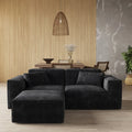 Modular All-Foam 2-Seater Sectional in Black