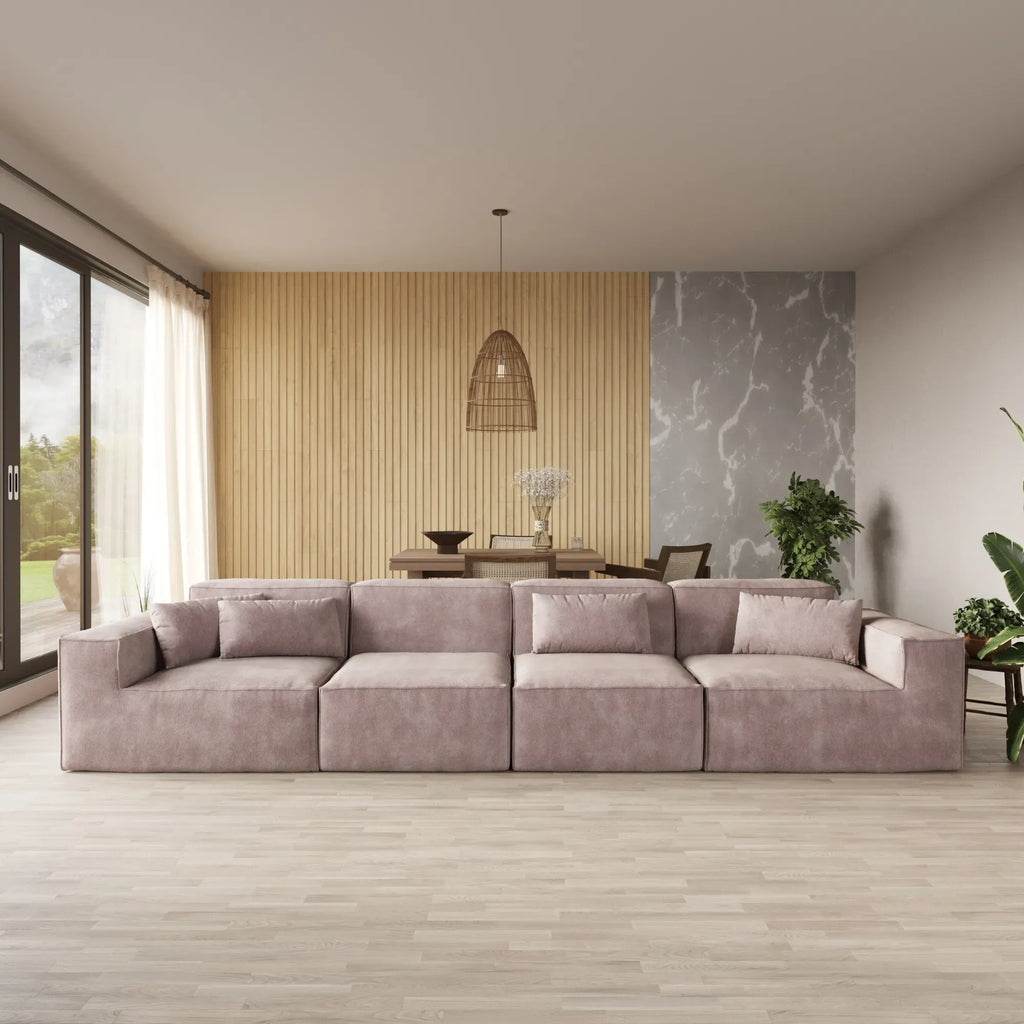 4-Seater Modular Sofa in Plush Velvet