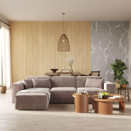 L-Shaped Corduroy Sectional Sofa | Wendy - Divan Dreams