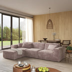 4-Seater Modular L-Shaped Sectional in Plush Velvet