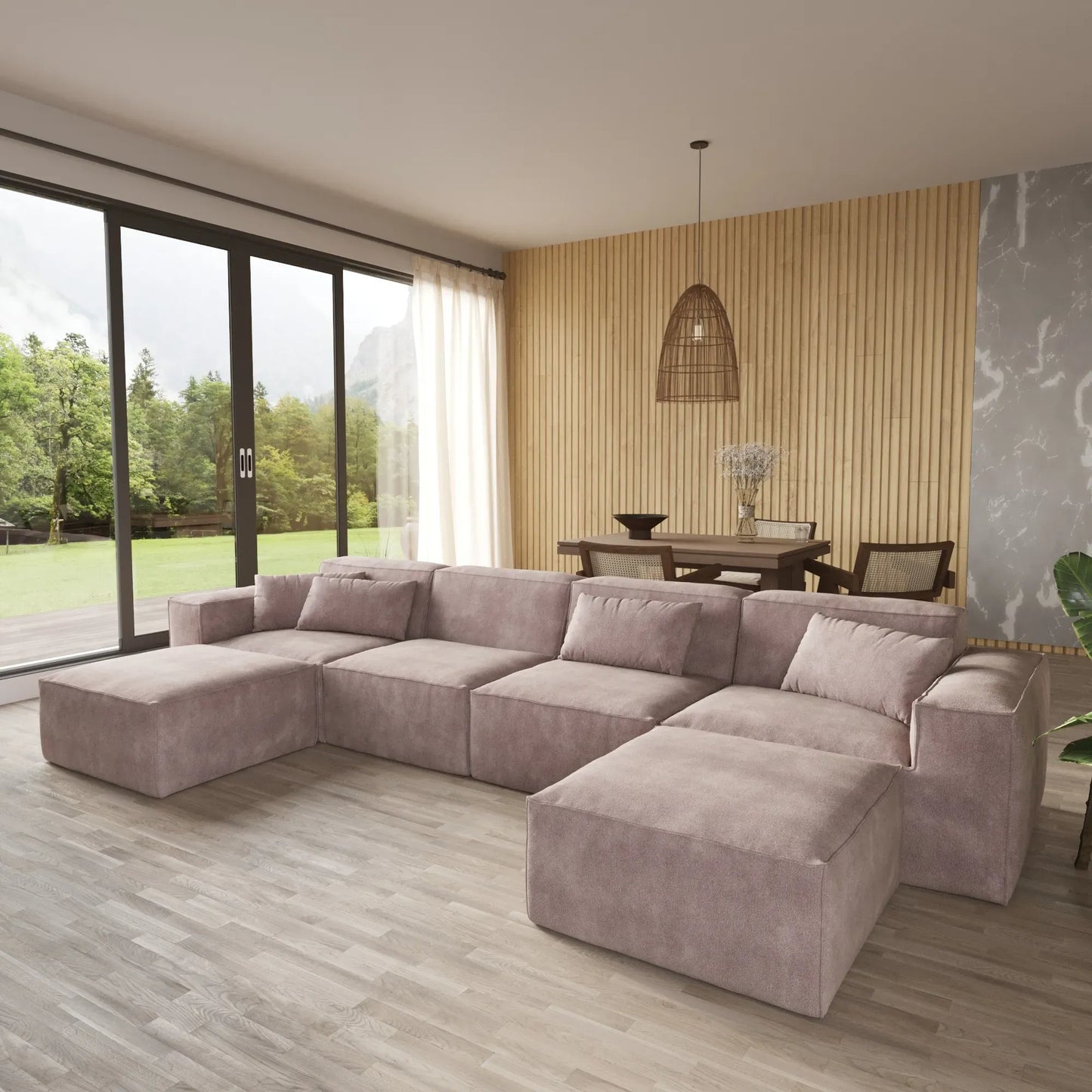 6-Seat Modular Double Chaise Sectional | Wendy