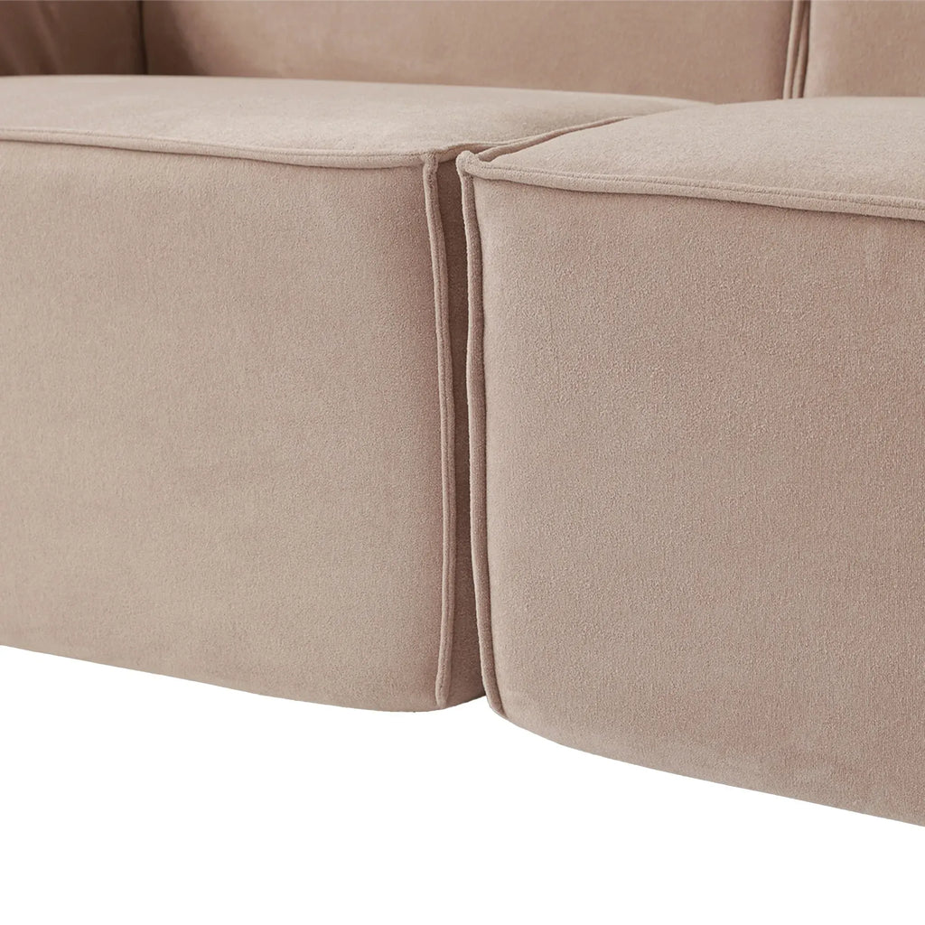 4-Seater Modular Sofa in Plush Velvet