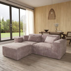 3-Seater Modular Sofa with Chaise in Velvet