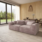 2-Seater Modular Loveseat in Velvet