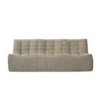 Beige tufted floor waffle sofa on a white background