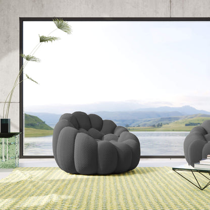 3D-Knitted Modular Bubble Armchair – Ergonomic Accent Chair with Deep Cushions & No Assembly