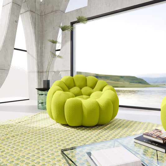 3D-Knitted Modular Bubble Armchair – Ergonomic Accent Chair with Deep Cushions & No Assembly