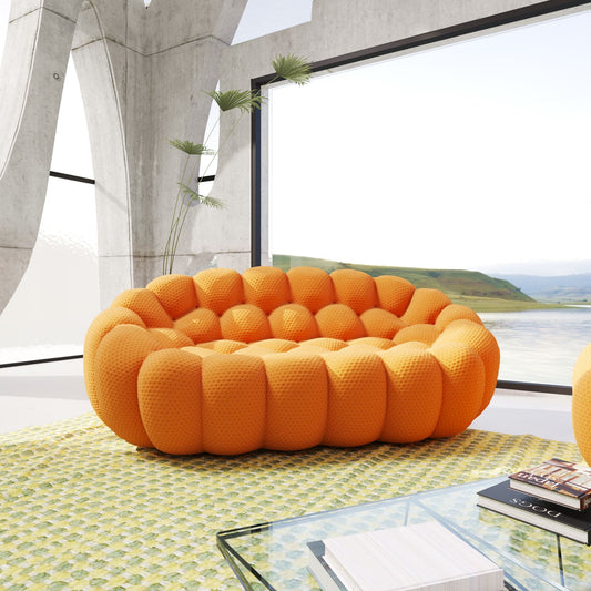 3D-Knitted Modular Bubble Sofa Sleeper – Ergonomic Loveseat Couch with Deep Cushions & No Assembly