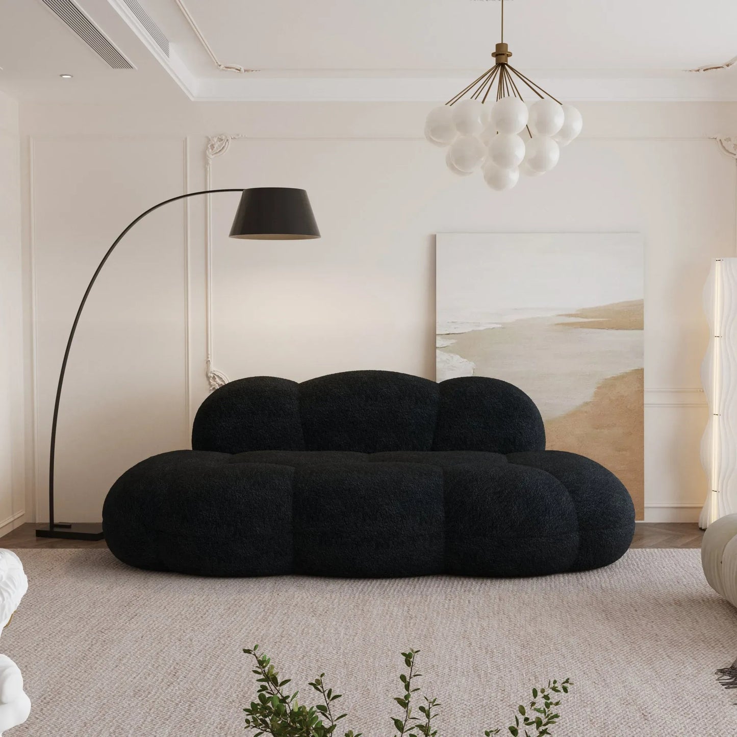 Cloud-Shaped Sofa with Soft Sherpa Upholstery and Kid-Safe Design | Cloud Nine