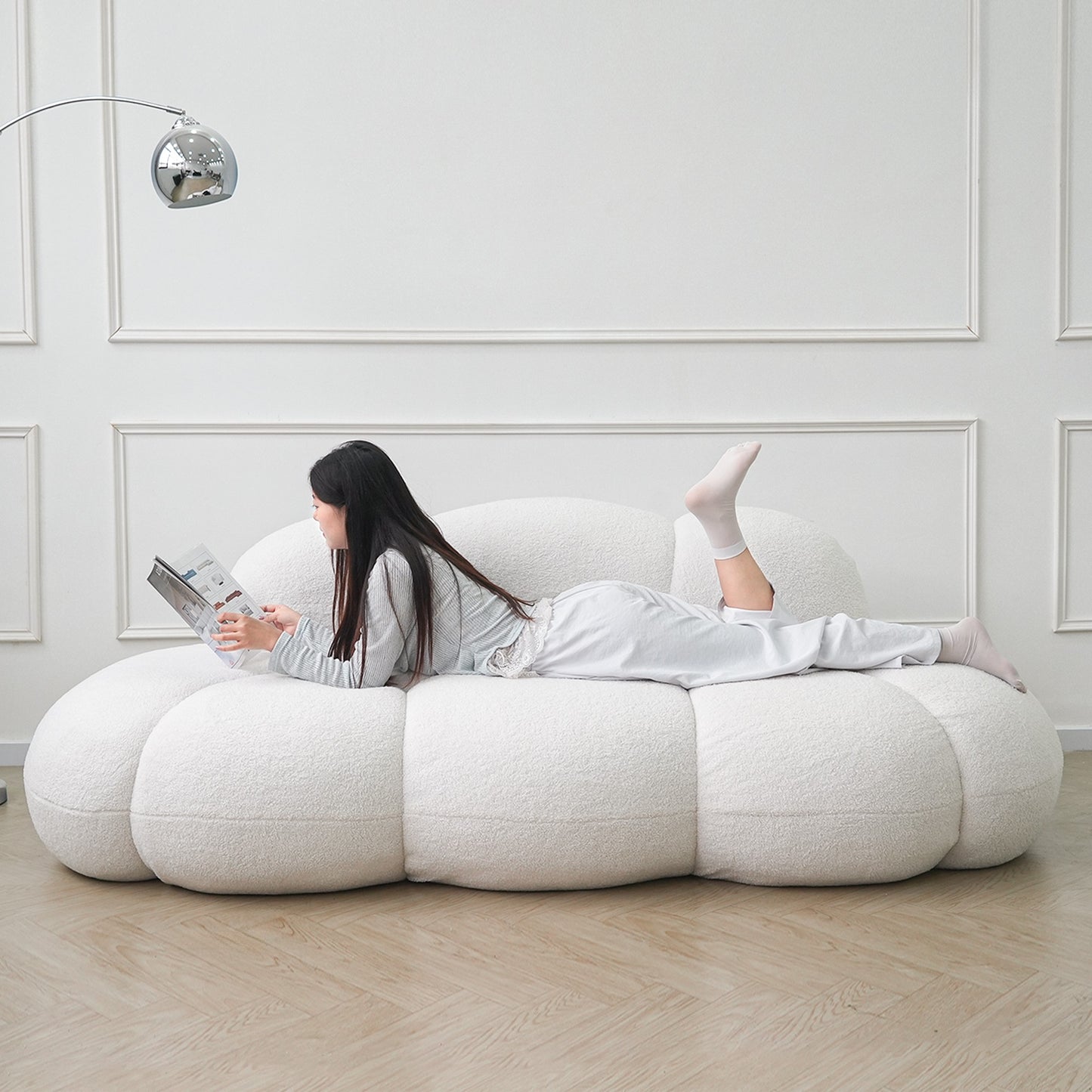 Cloud-Shaped Sofa with Soft Sherpa Upholstery and Kid-Safe Design | Cloud Nine