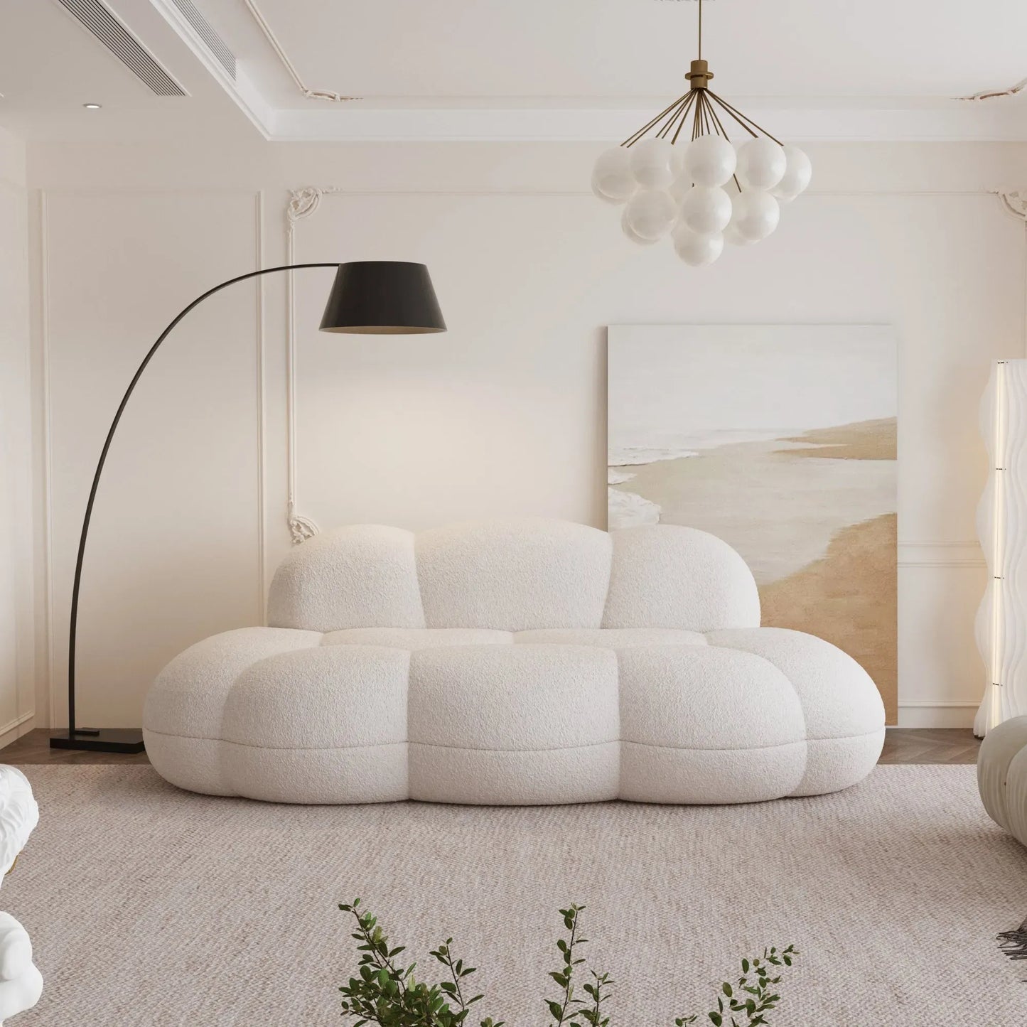 Cloud-Shaped Sofa with Soft Sherpa Upholstery and Kid-Safe Design | Cloud Nine