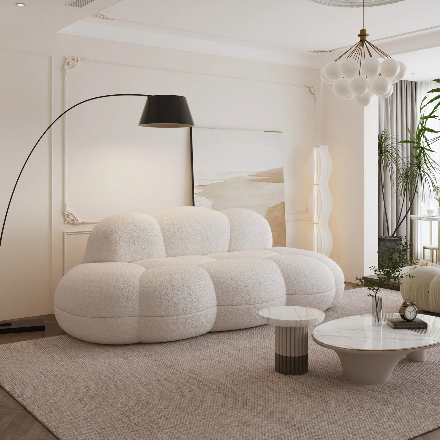 Cloud-Shaped Sofa with Soft Sherpa Upholstery and Kid-Safe Design | Cloud Nine
