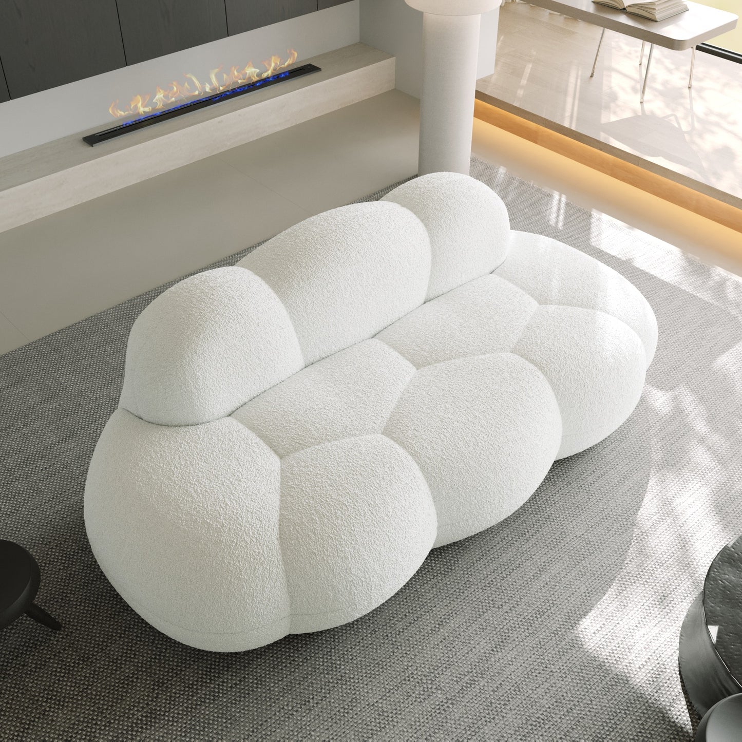 Cloud-Shaped Sofa with Soft Sherpa Upholstery and Kid-Safe Design | Cloud Nine