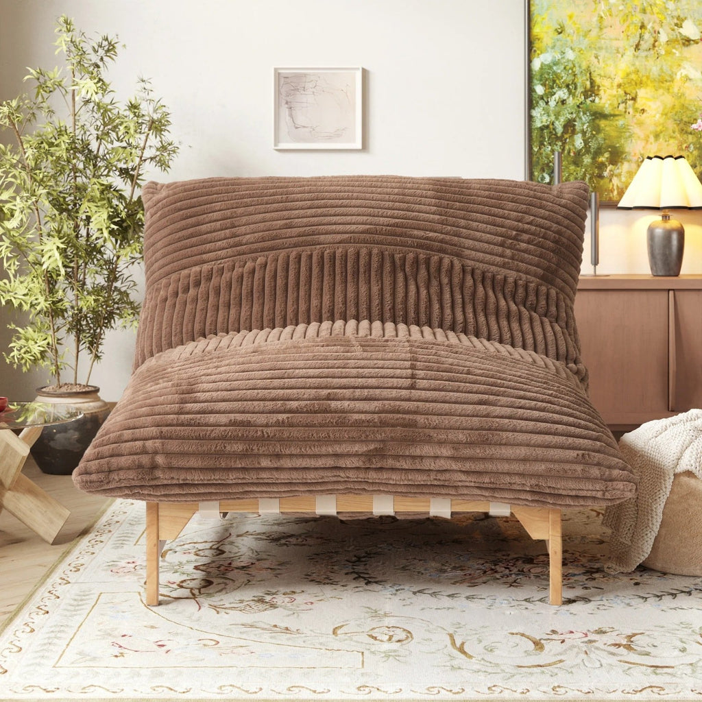 Washable Oversized Chaise Lounge Chair in Brown