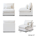 Modular Washable Armless Chair in White
