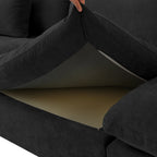 Slipcover Only - Modular Washable Slope Arm 2-Seater in Black