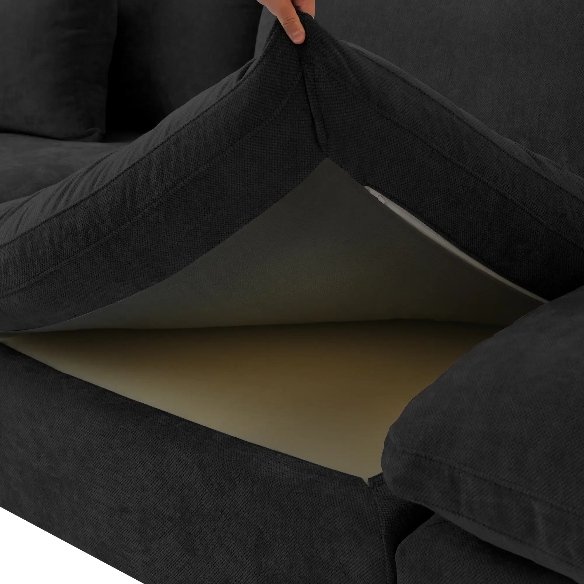 Slipcover Only - Modular Washable Slope Arm 2-Seater in Black