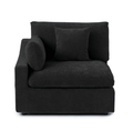 Black linen-cotton washable modular chair with slope arm - right.