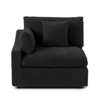 Black linen-cotton washable modular chair with slope arm - right.