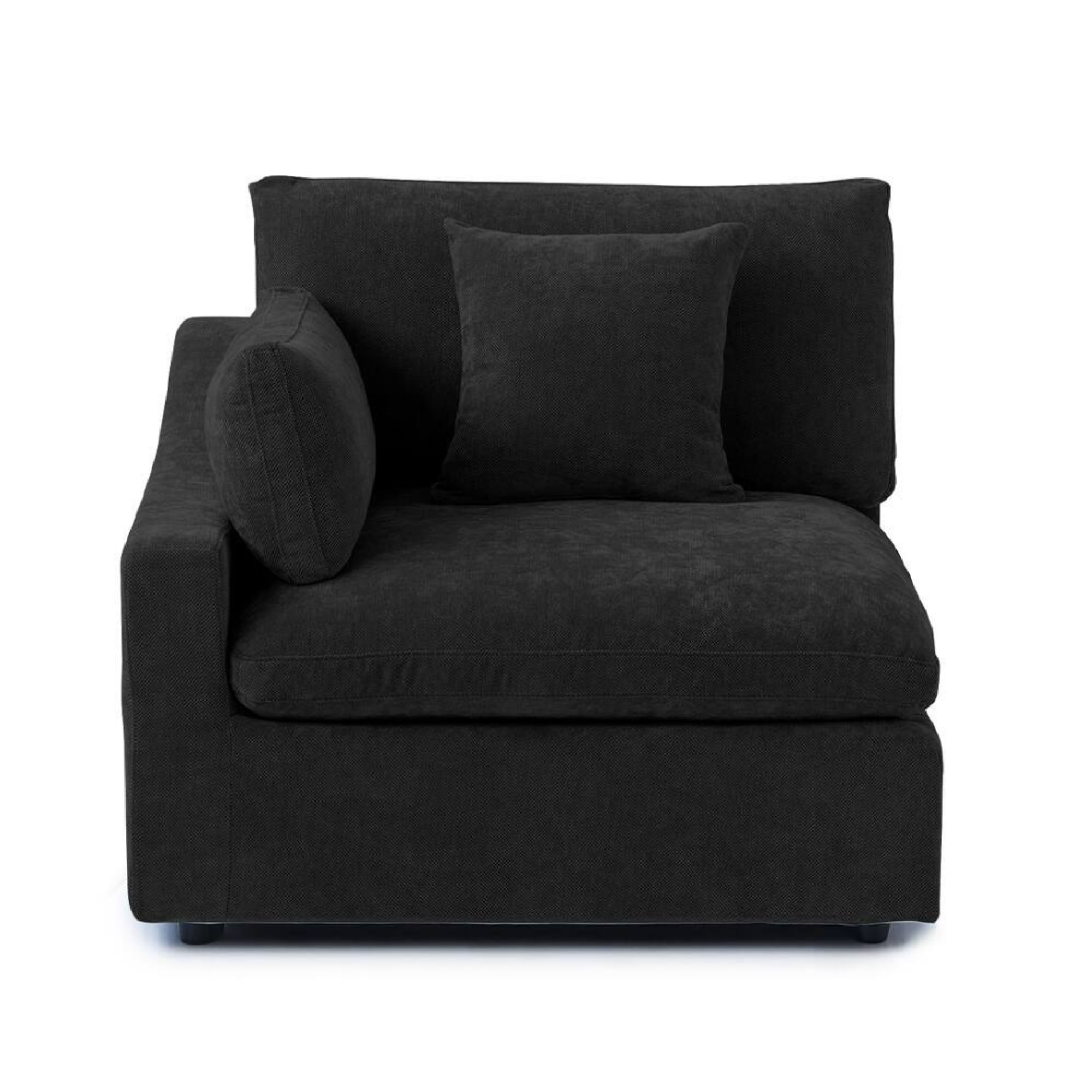 Modular Washable Slope Arm End Chair - Right in Black